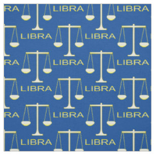 Libra Golden Scales Star Sign Fabric
