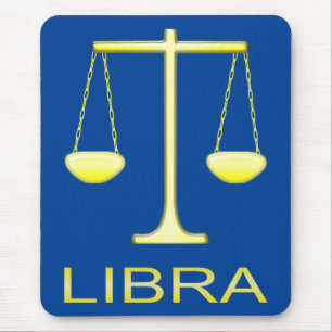 Libra Golden Scales Star Sign Mouse Pad