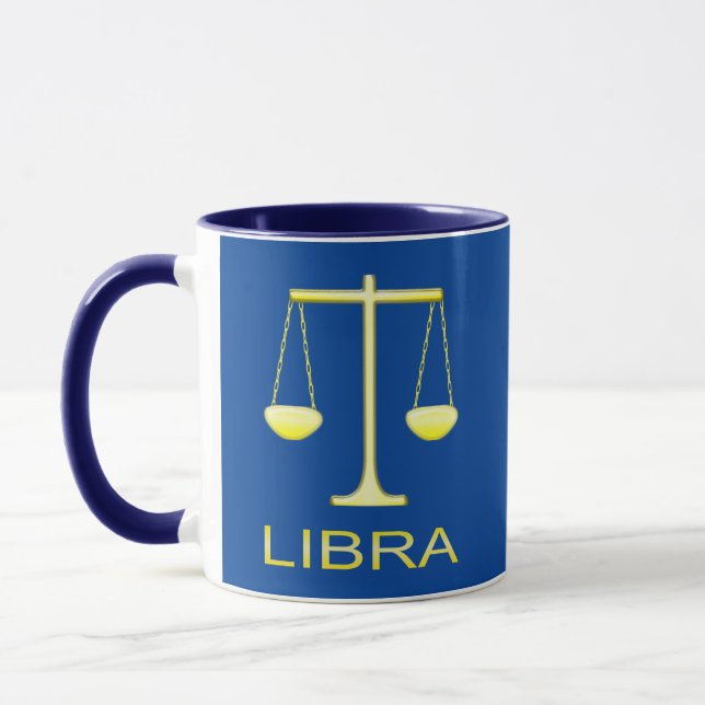 Libra Golden Scales Star Sign Mug (Left)