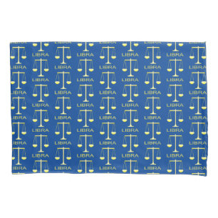 Libra Golden Scales Star Sign Patterned Pillowcase