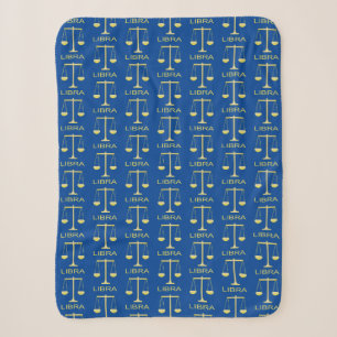 Libra Golden Scales Star Sign Patterned Sherpa Blanket