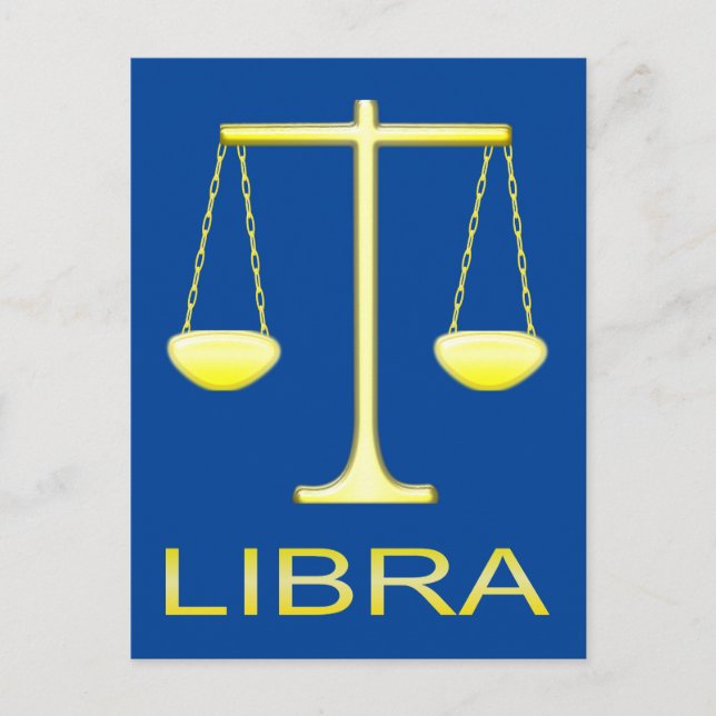 Libra Golden Scales Star Sign Postcard (Front)