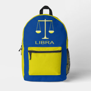 Libra Golden Scales Star Sign Printed Backpack