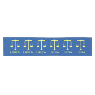 Libra Golden Scales Star Sign Short Table Runner