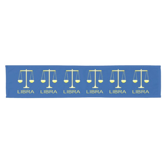 Libra Golden Scales Star Sign Short Table Runner (Horizontal)