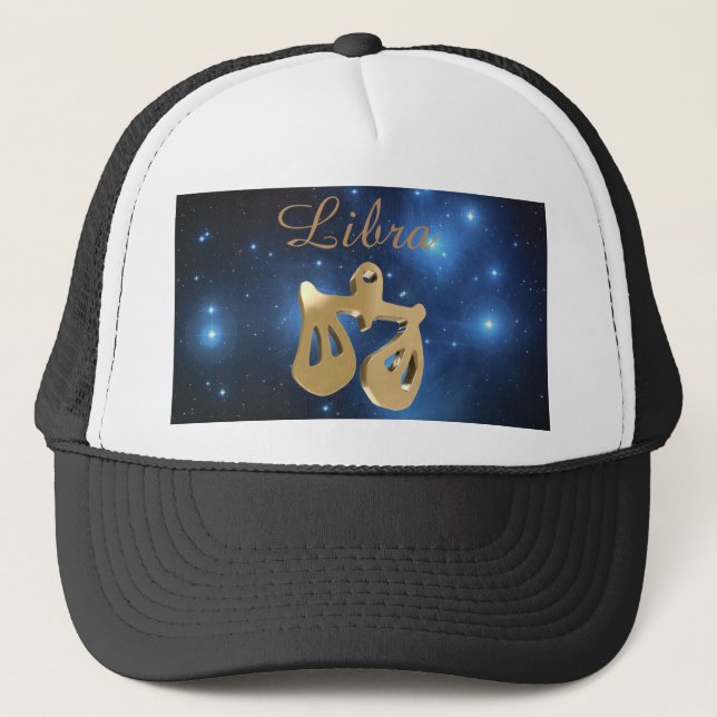 Libra golden sign trucker hat (Front)
