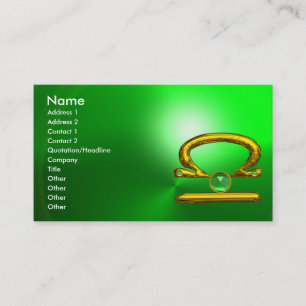 LIBRA  ,Green Emerald and Gold Business Card