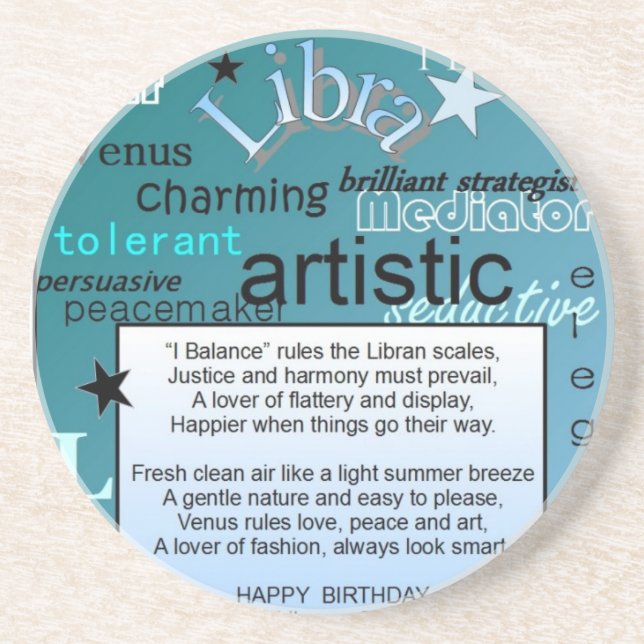 LIBRA GREETING COASTER (Front)