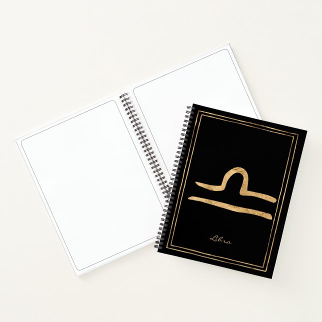 Libra hammered gold stylised astrology symbol  not notebook (Inside)