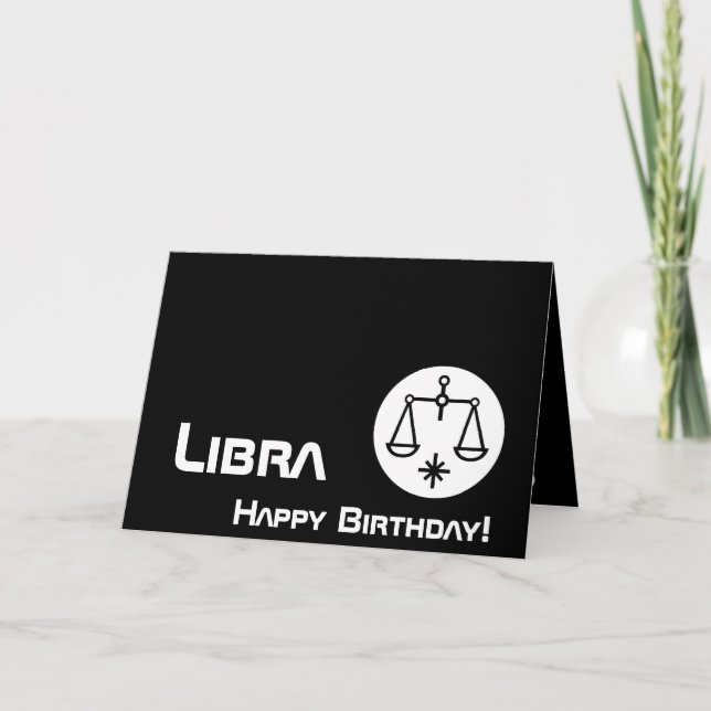 Libra, Happy Birthday!-Customise Card (Front)