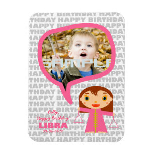 Libra Happy Birthday Keepsake for kids Magnet