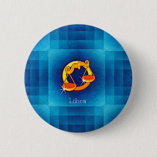 libra horoscope 6 cm round badge