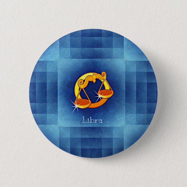libra horoscope 6 cm round badge (Front)