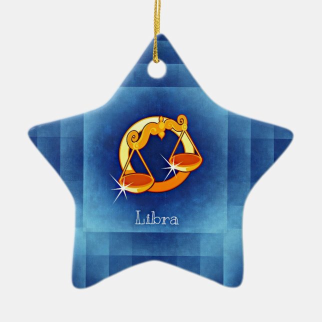libra horoscope ceramic ornament (Front)