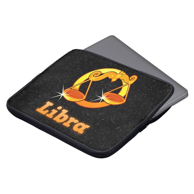 Libra illustration laptop sleeve (Front Top)
