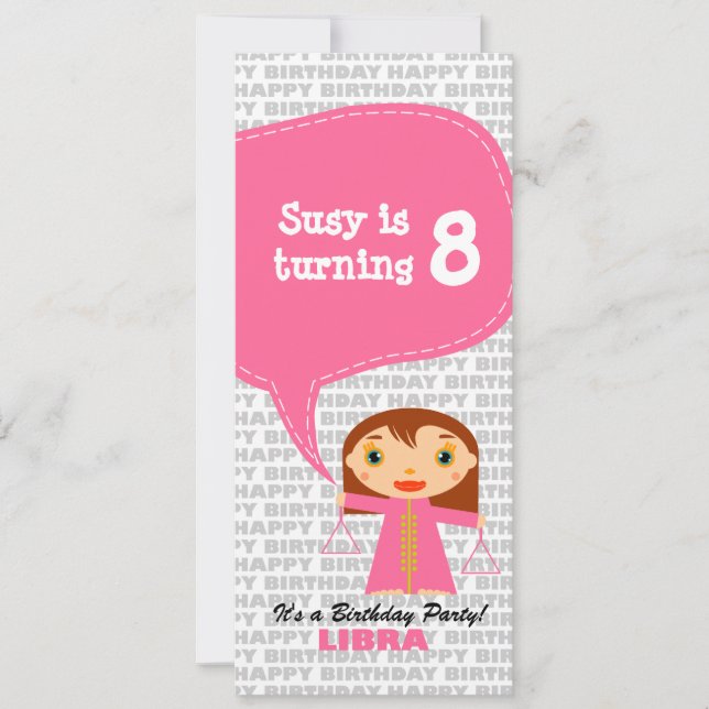 Libra Invitation Birthday Party (Front)