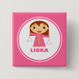 Libra is my Zodiac sign 15 Cm Square Badge