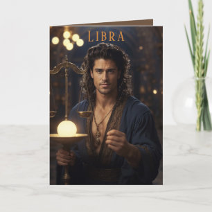 Libra Male Birthday Card