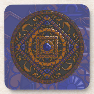 Libra Mandala Square Tile Coaster