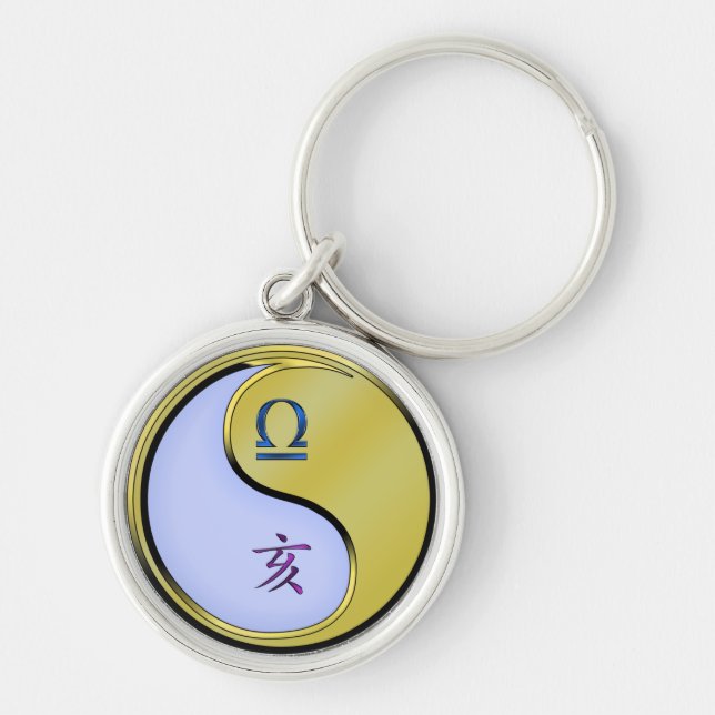 Libra & Metal Boar Key Ring (Front)