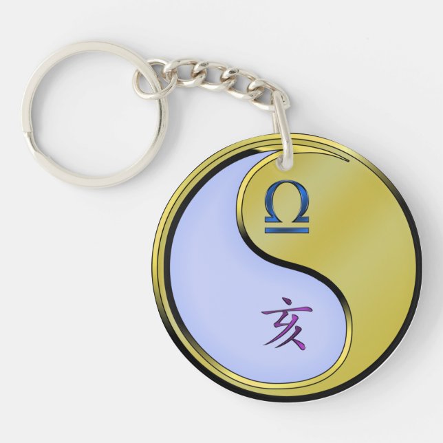 Libra & Metal Boar Key Ring (Front)