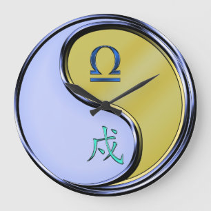 Libra & Metal Dog Large Clock
