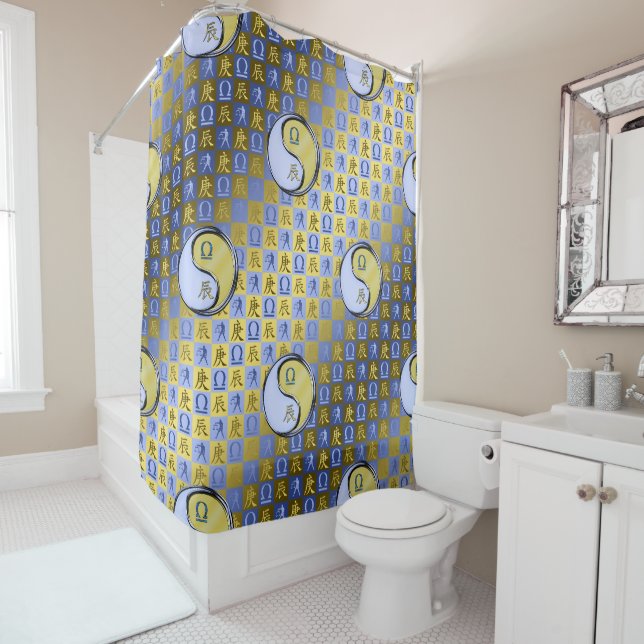 Libra & Metal Dragon Shower Curtain (In Situ)