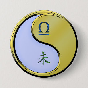 Libra & Metal Goat 7.5 Cm Round Badge