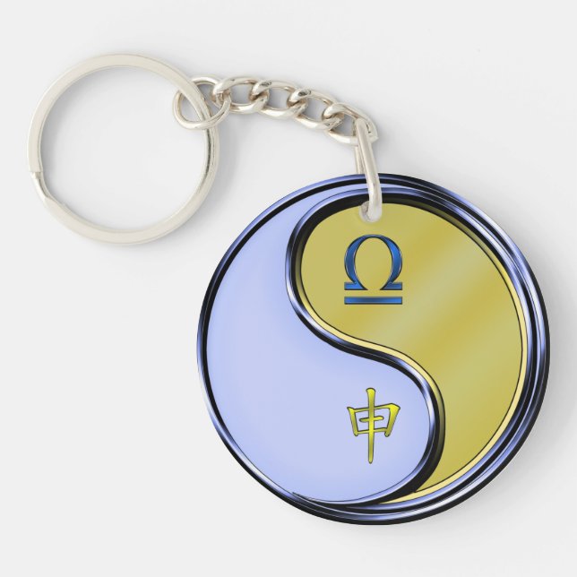 Libra & Metal Monkey Key Ring (Front)