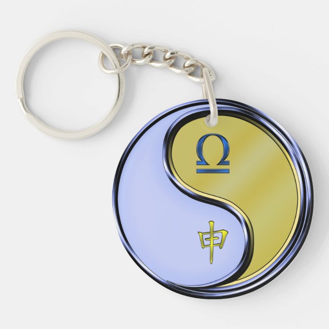 Libra & Metal Monkey Key Ring (Front)