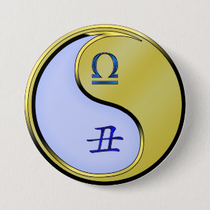Libra & Metal Ox 7.5 Cm Round Badge