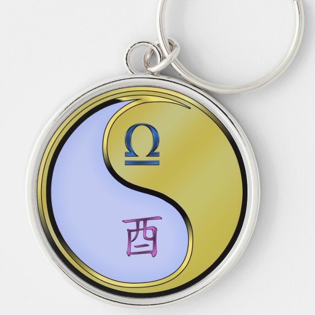 Libra & Metal Rooster Key Ring (Front)