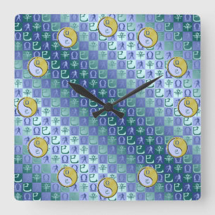 Libra & Metal Snake Square Wall Clock
