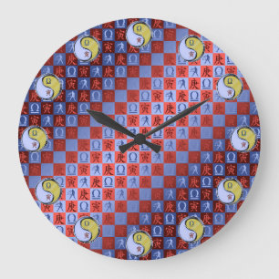 Libra & Metal Tiger Large Clock