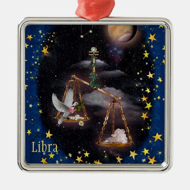 Libra Metal Tree Decoration (Front)