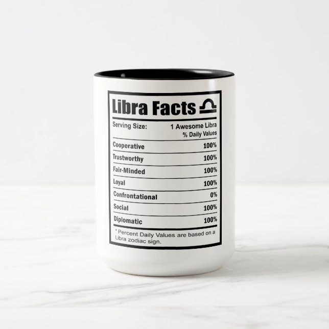 Libra Nutrition Facts       Two-Tone Coffee Mug (Center)