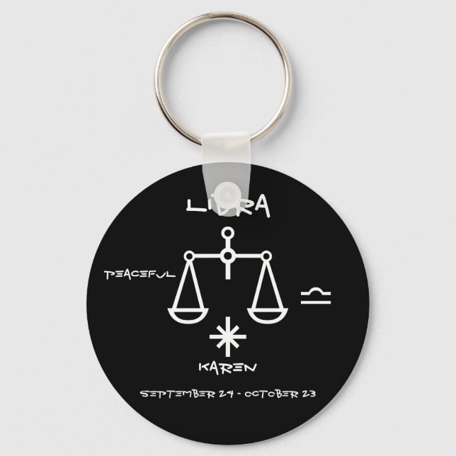 Libra Personalised Key Ring (Front)