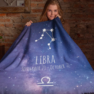 Libra   Personalised Zodiac Constellation Fleece Blanket