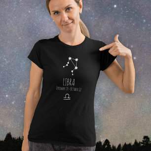 Libra Personalised Zodiac Constellation T-Shirt