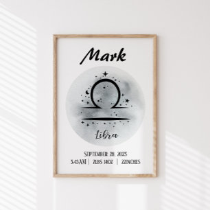 Libra Personalised Zodiac Custom name Poster