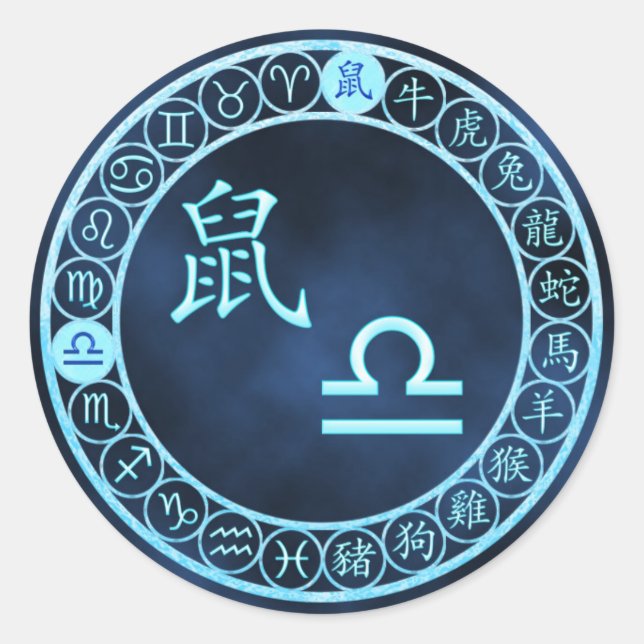 Libra/Rat Classic Round Sticker (Front)
