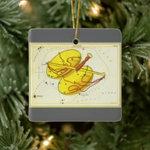 Libra Scales Vintage Constellation Urania's Mirror Ceramic Tree Decoration