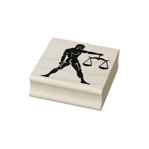 libra scales zodiac art stamp