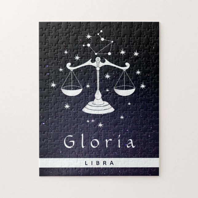 Libra Scales Zodiac Sign Celestial Cosmic Sky Name Jigsaw Puzzle (Vertical)