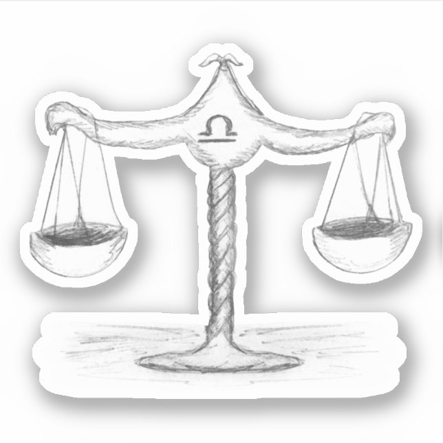 Libra Scales Zodiac Sketch (Front)