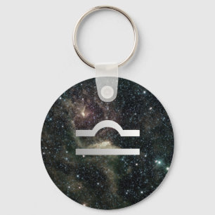 Libra Scales Zodiac Star Sign Universe Key Ring