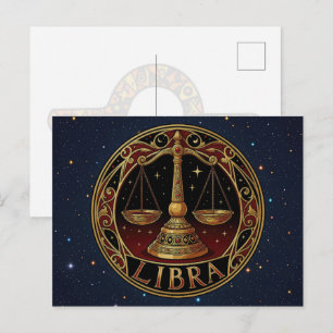 Libra Scales Zodiac Symbol Postcard