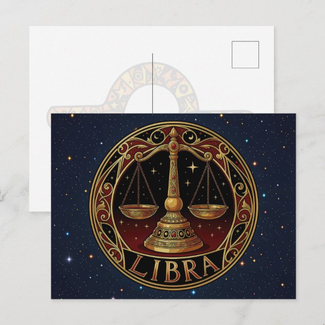 Libra Scales Zodiac Symbol Postcard (Front/Back)