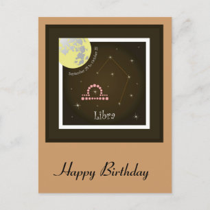 Libra September 24 to October 23 Postkarte Postcard