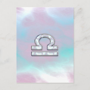 Libra Sign Mother of Pearl Style Postcard